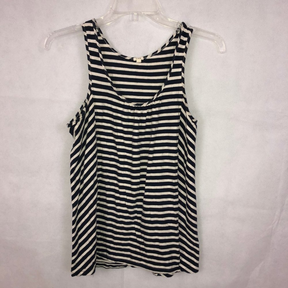 J. Crew Blue & White Striped Nautical Tank Top XS